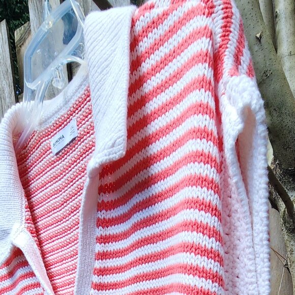 *NWT* XXL Sonoma Goods For Life Collared Sweater Vest Red & white - Picture 2 of 12